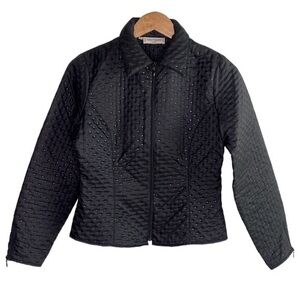 Anne Fontaine Womens Size 1 Jacket Felicia 2 Black Short Quilted Full Zip